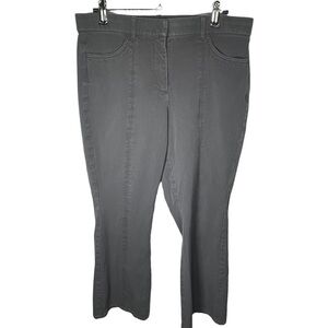 Isaac Mizrahi Live Womens Size 10 P Gray  Solid BootCut Khaki Pants